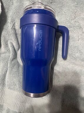 reduce Blue Insulated Travel Mug with Handle